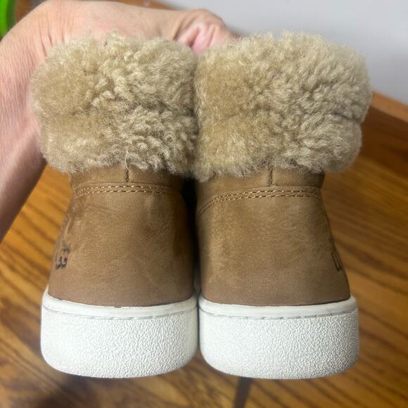 Ugg High Top Sneaker Women's Size 9 Tan Shearling Trim - Picture 8 of 15